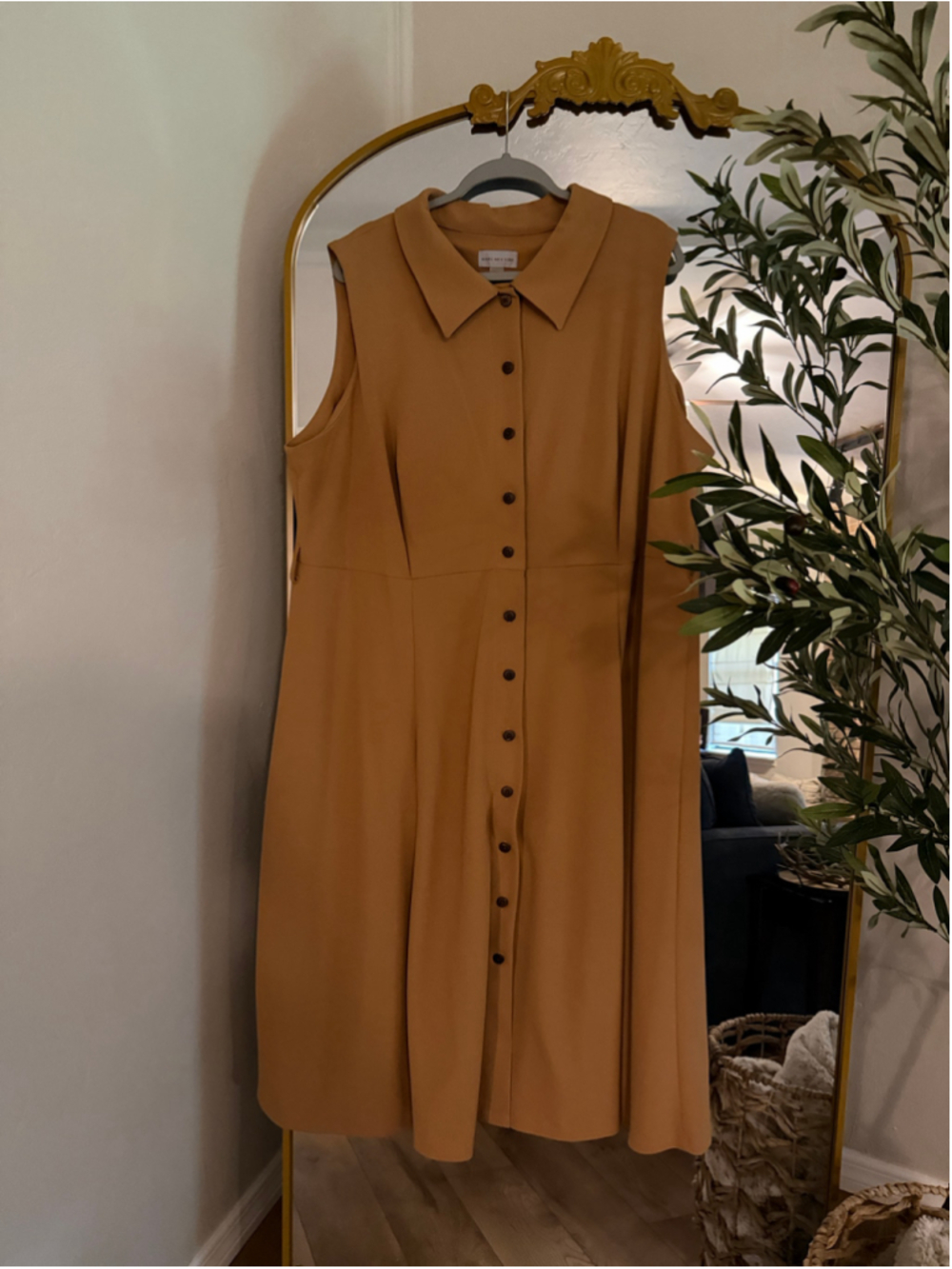 NEW Marc New York Sleeveless Button-Down Midi Dress 22W $139
